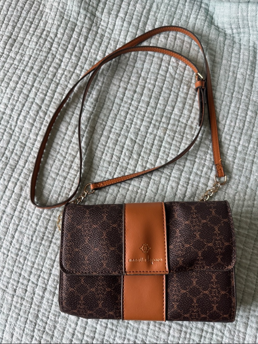 Nanette Lepore Brown and Tan Signature Crossbody Bag